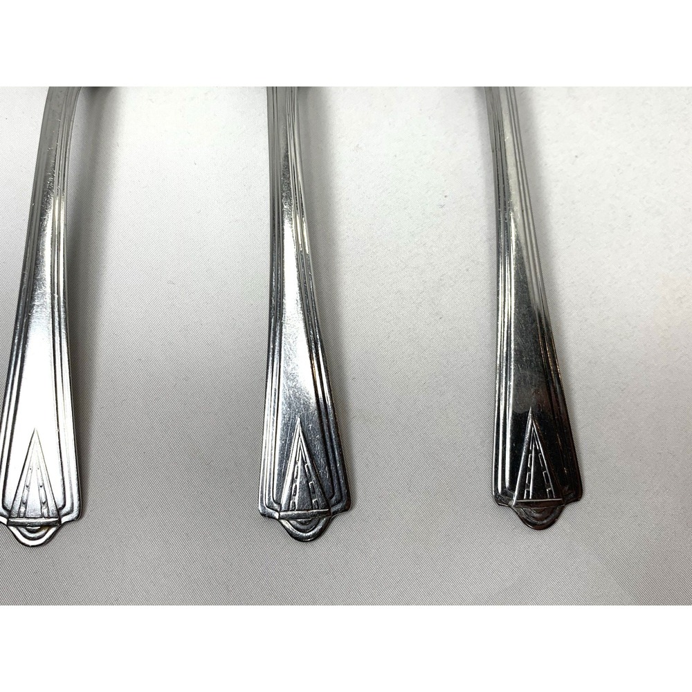 Stainless Flatware USA 3 Piece Spoon Set‎ Art Deco MCM Vintage '60s "DS" - Picture 2 of 4